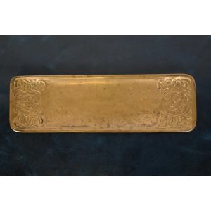 Tiffany Studios New York Zodiac Bronze Doré Pen Tray