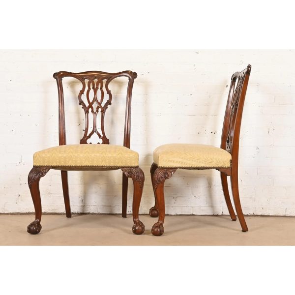 Baker Furniture Chippendale Carved Mahogany Dining Chairs, Set of Eight - Image 9