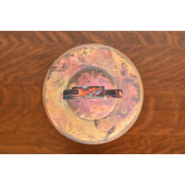 Japanese Raku Pottery Arts & Crafts Glazed Ceramic Art Pottery Lidded Vessel - Image 5