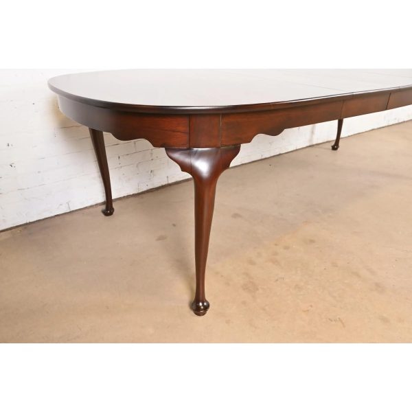 Henkel Harris Queen Anne Solid Mahogany Extension Dining Table, Newly Refinished - Image 10