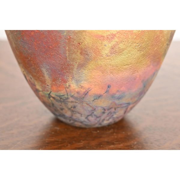 Japanese Raku Pottery Arts & Crafts Glazed Ceramic Art Pottery Lidded Vessel - Image 10