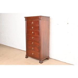 Ethan Allen British Colonial Carved Maple Highboy Dresser