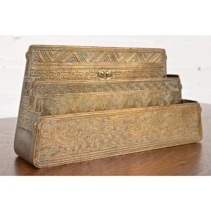 Tiffany Studios New York American Indian Pattern Bronze Letter Rack