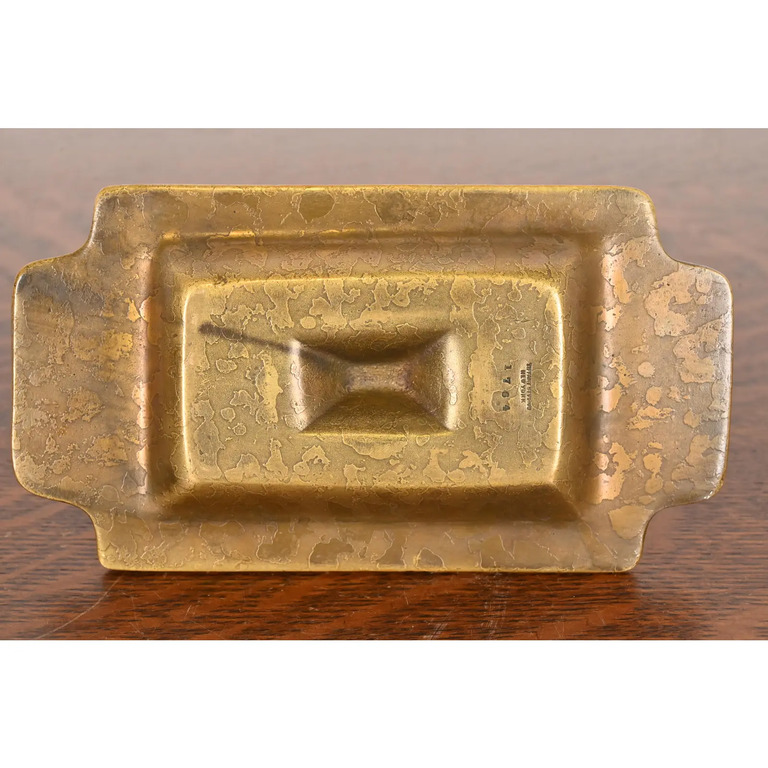 Tiffany Studios New York Chinese Pattern Bronze Doré Ashtray