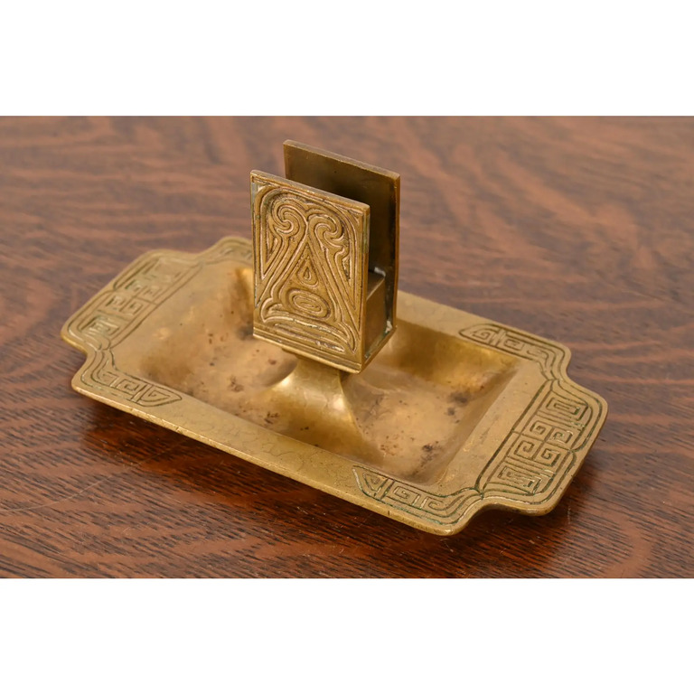 【アンジュさん専用】TIFFANY&Co. Bronze Button Tiffany Studios New York Chinese Pattern Bronze Doré Ashtray