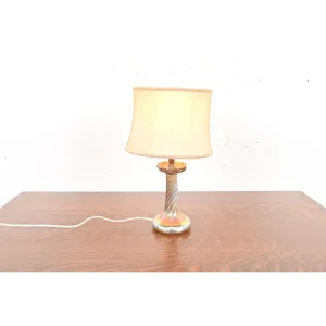 Louis Comfort Tiffany Favrile Iridescent Art Glass Candlestick Table Lamp