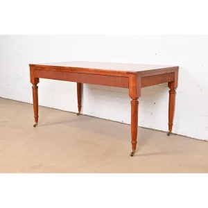 Baker Furniture French Regency Louis XVI Carved Cherry Wood Writing Desk