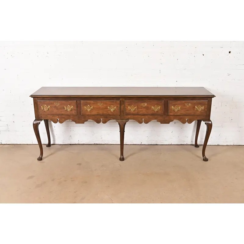 Baker Furniture Georgian Burled Walnut Sideboard Credenza - Image 3