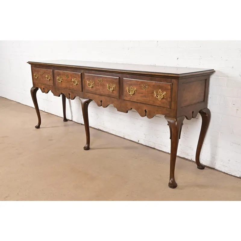 Baker Furniture Georgian Burled Walnut Sideboard Credenza - Image 4