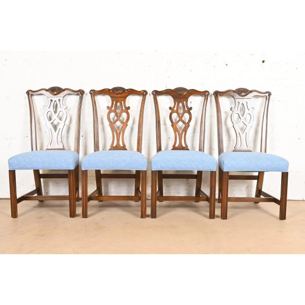 Drexel Heritage Georgian Carved Mahogany Dining Chairs, Set of Four - Image 2
