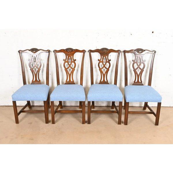 Drexel Heritage Georgian Carved Mahogany Dining Chairs, Set of Four - Image 3