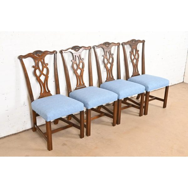 Drexel Heritage Georgian Carved Mahogany Dining Chairs, Set of Four - Image 4