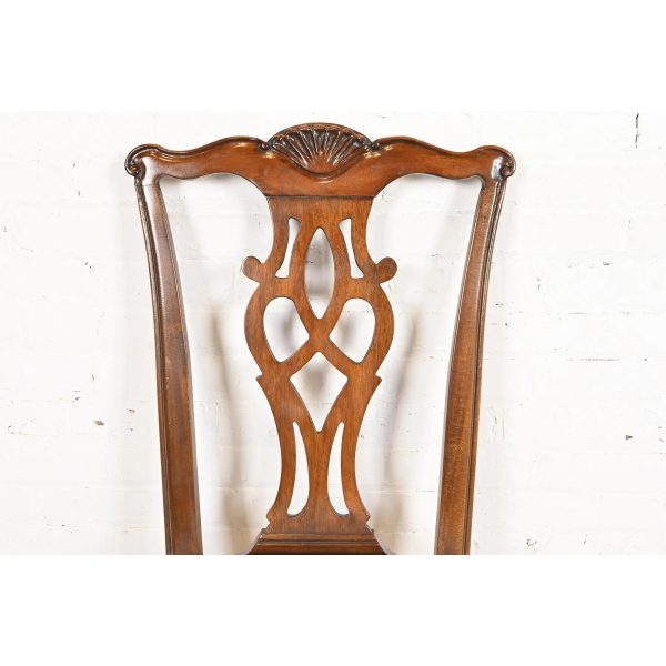 Drexel Heritage Georgian Carved Mahogany Dining Chairs, Set of Four - Image 6