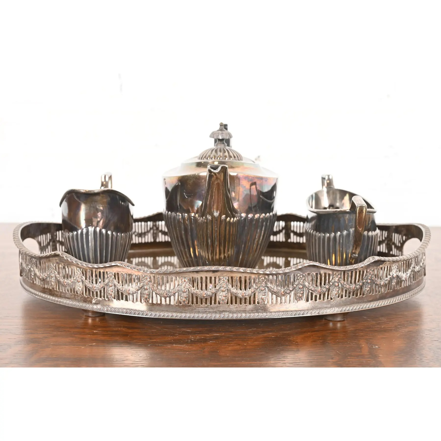 English Victorian Silverplate Tea and Coffee Service Set