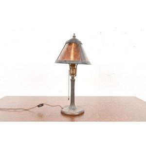 Handel Antique Arts & Crafts Bronze Table Lamp With Mica Shade