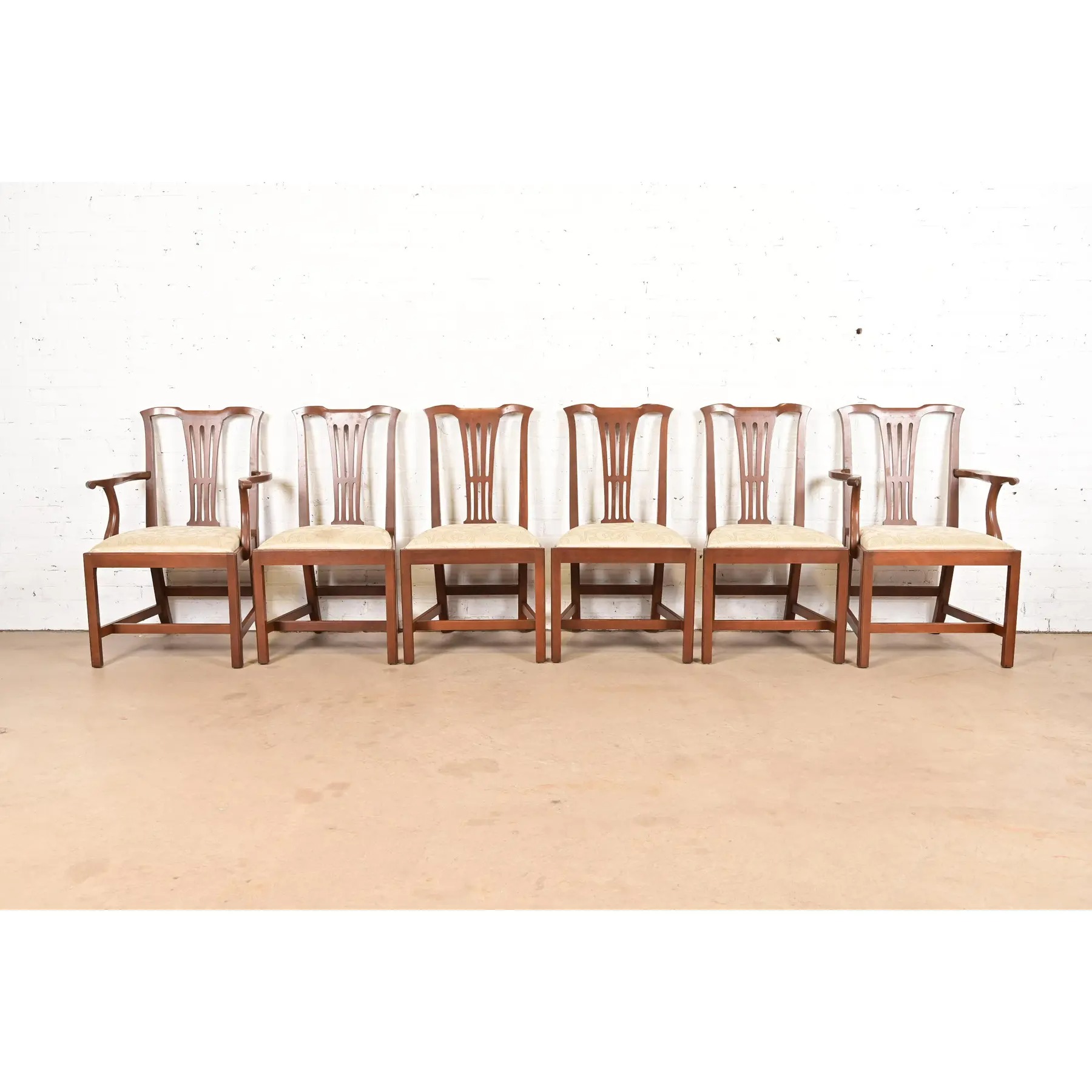 Kittinger Georgian Carved Mahogany Dining Chairs, Set of Six - Image 2