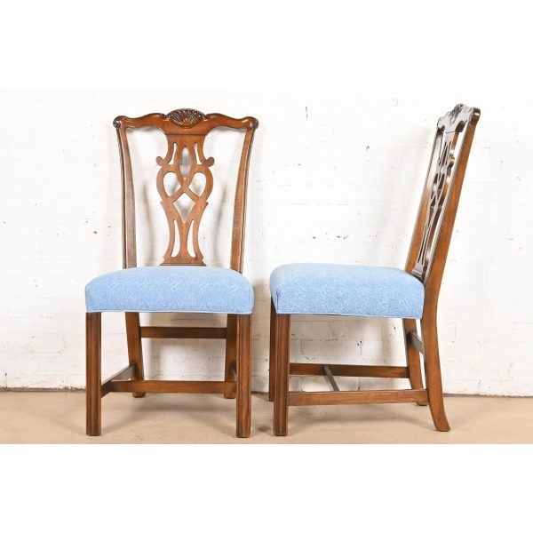 Drexel Heritage Georgian Carved Mahogany Dining Chairs, Set of Four - Image 9