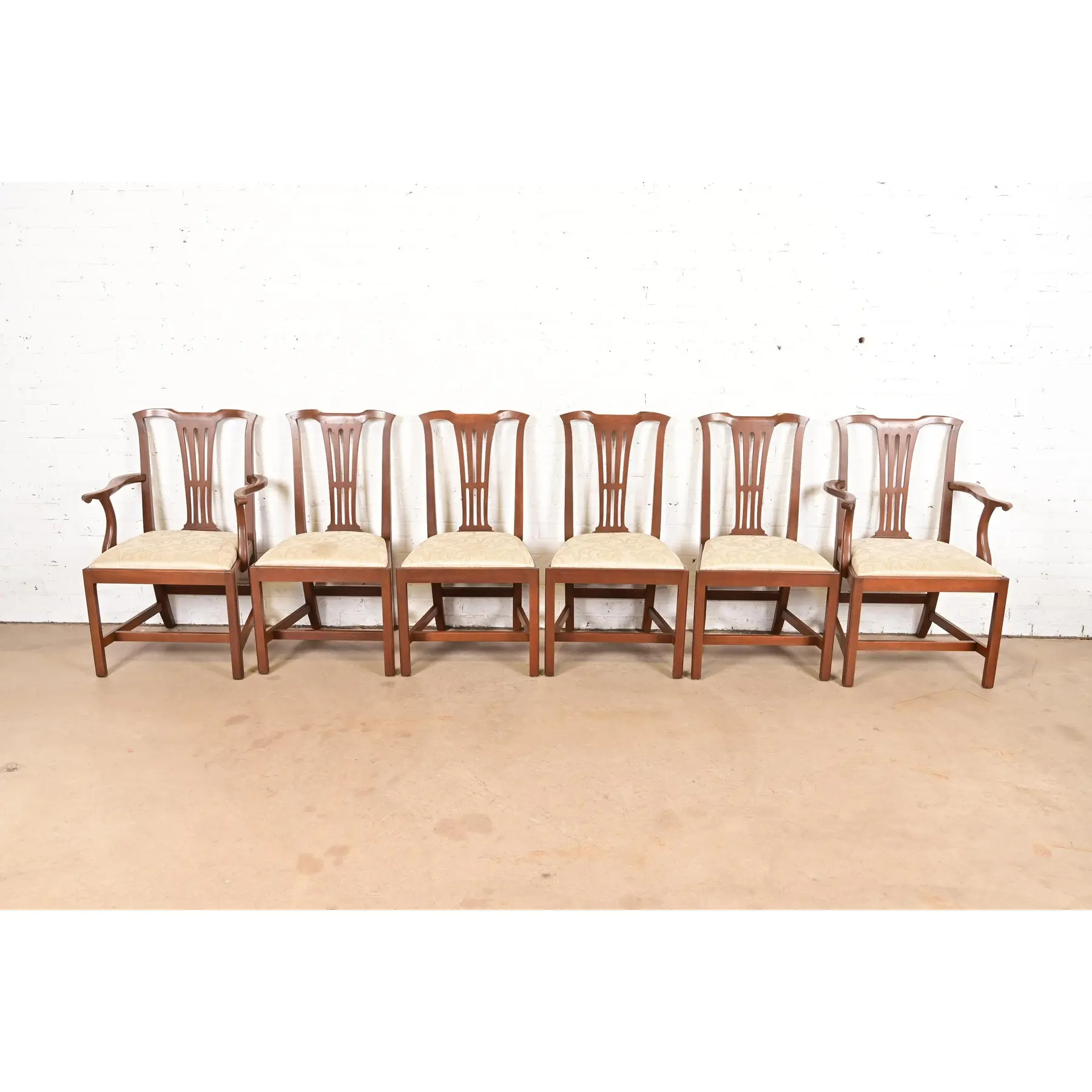 Kittinger Georgian Carved Mahogany Dining Chairs, Set of Six - Image 3