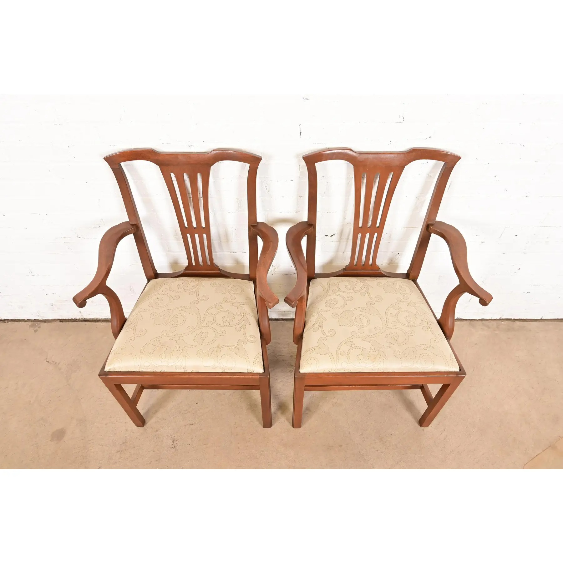 Kittinger Georgian Carved Mahogany Armchairs, Pair - Image 5