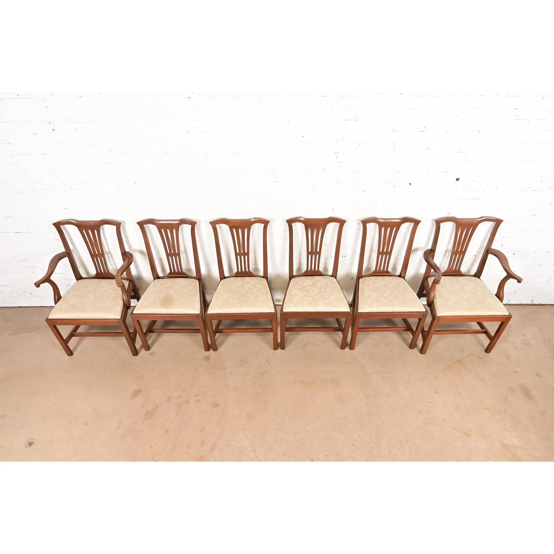 Kittinger Georgian Carved Mahogany Dining Chairs, Set of Six - Image 5