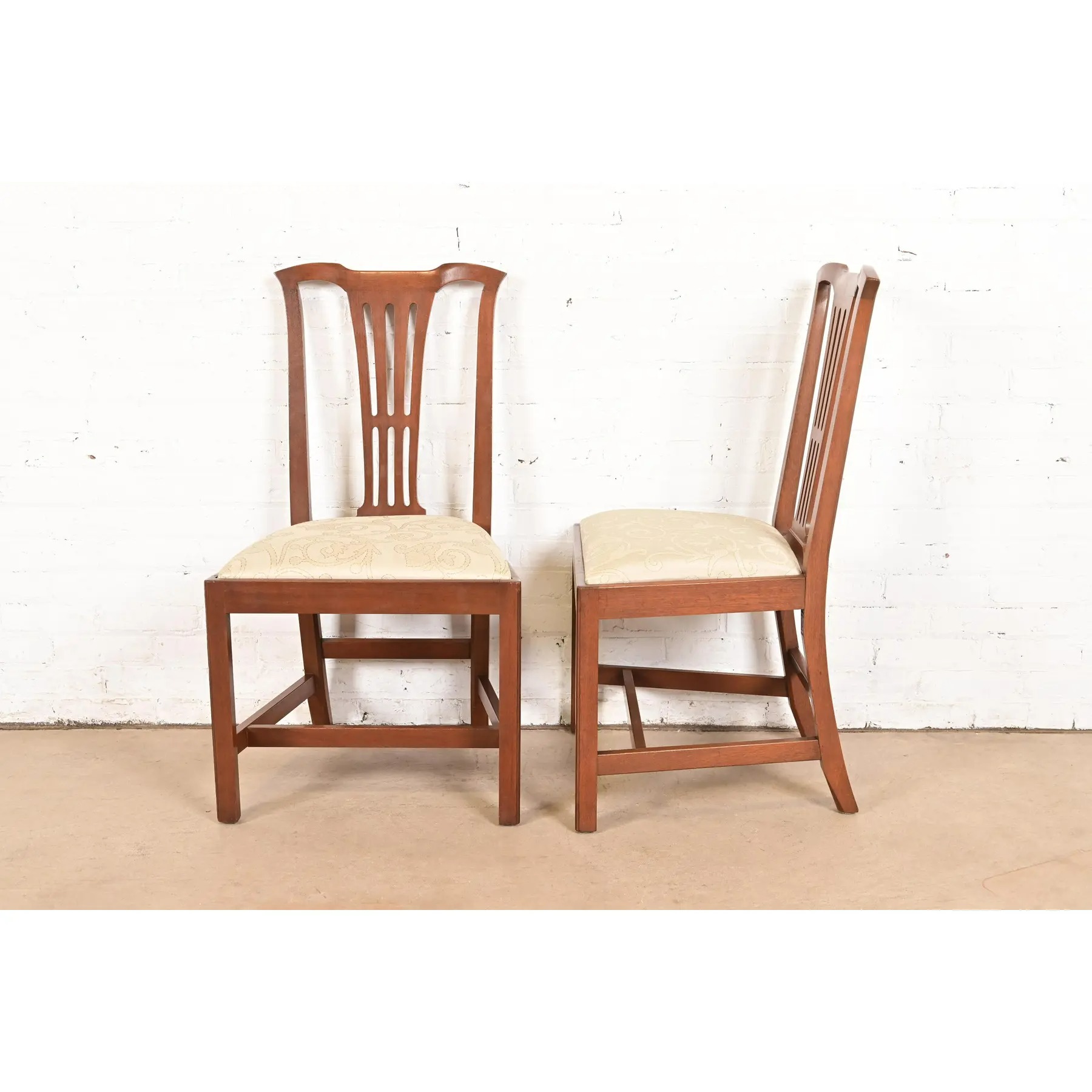 Kittinger Georgian Carved Mahogany Dining Chairs, Set of Six - Image 6