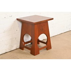 Roycroft Arts & Crafts Cherry Wood Tabouret by Stickley