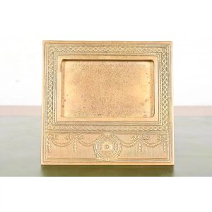 Tiffany Studios New York "Adam" Bronze Doré Desk Calendar Frame or Picture Frame