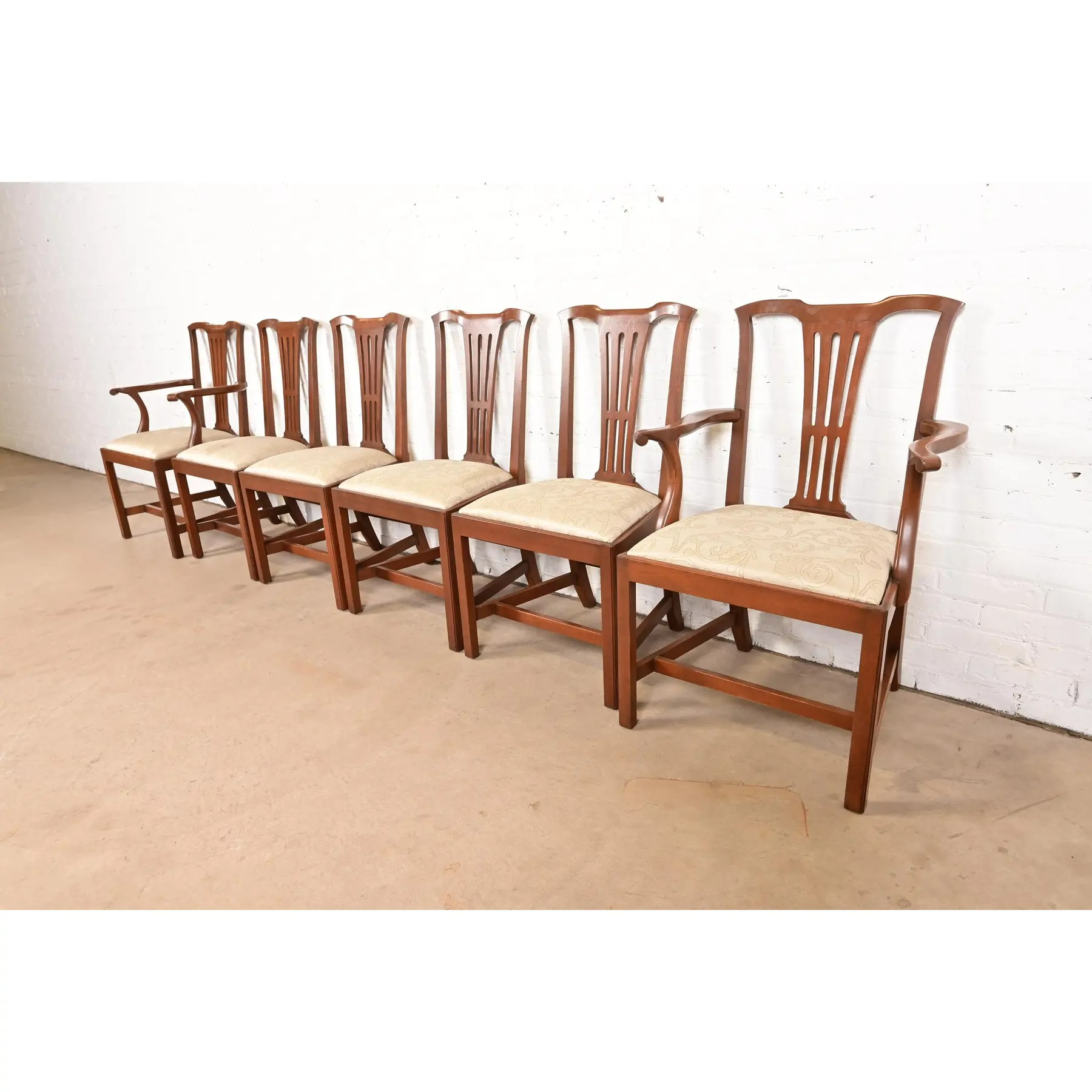 Kittinger Georgian Carved Mahogany Armchairs, Pair - Image 12