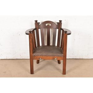 Stickley Brothers Style Antique Mission Oak Arts & Crafts Cube Club Chair