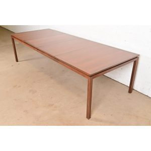Edward Wormley for Dunbar Mid-Century Modern Walnut Extension Dining Table, Newly Refinished