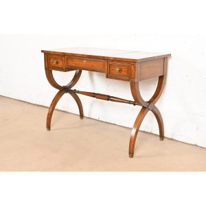 Kindel Furniture French Regency Louis XVI Fruitwood Vanity Dressing Table With Flip-Up Mirror, Circa 1960s