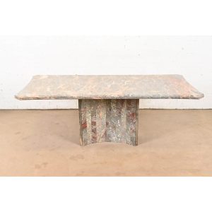 Modern Italian Marble Pedestal Dining Table in the Manner of Ello, Circa 1970s