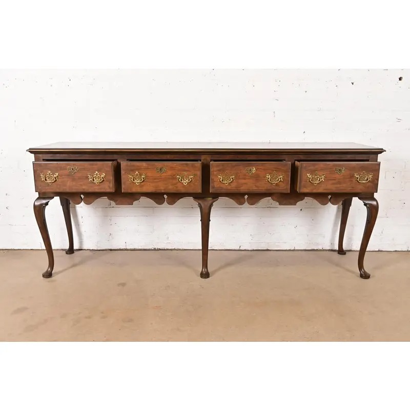 Baker Furniture Georgian Burled Walnut Sideboard Credenza - Image 7