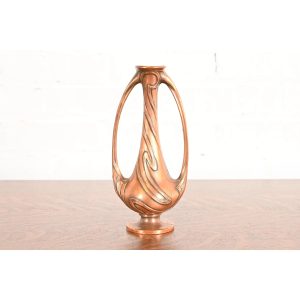 Antique Art Nouveau Double Handled Bronze Vase