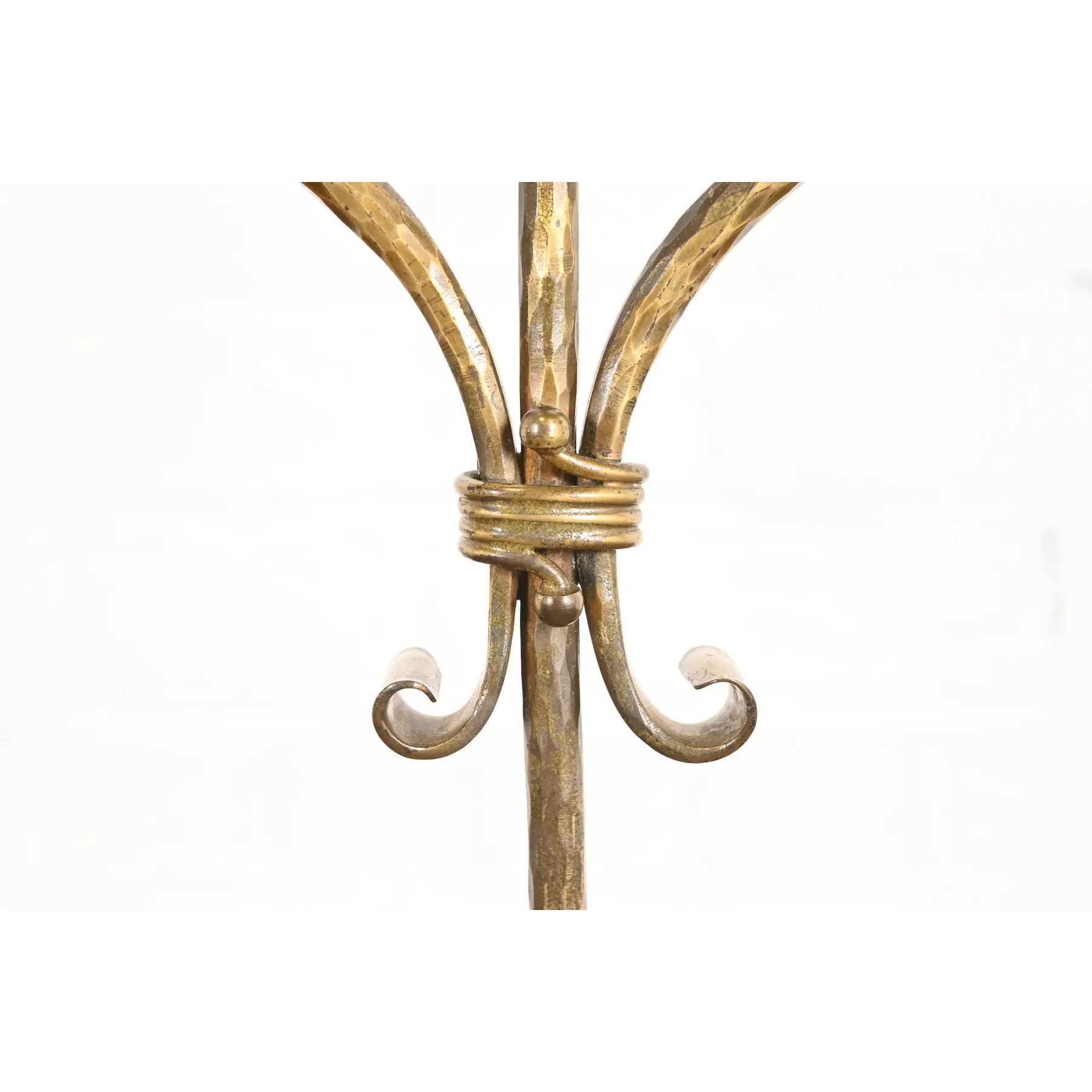 Roycroft Arts & Crafts Brass Finished Hammered Copper Candelabras, Pair - Image 7