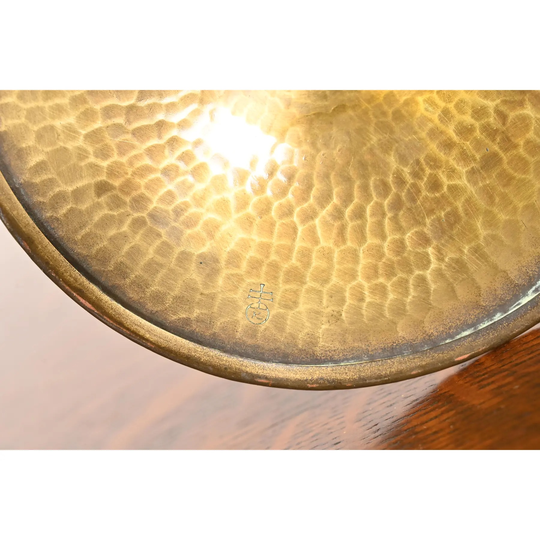 Roycroft Arts & Crafts Brass Finished Hammered Copper Candelabras, Pair - Image 11