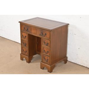 Baker Furniture Style Georgian Flame Mahogany Writing Desk, Circa 1940s