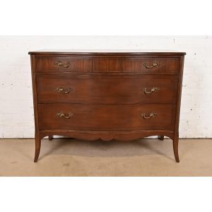 French Provincial Louis XV Carved Mahogany Dresser by White Furniture, Circa 1960s