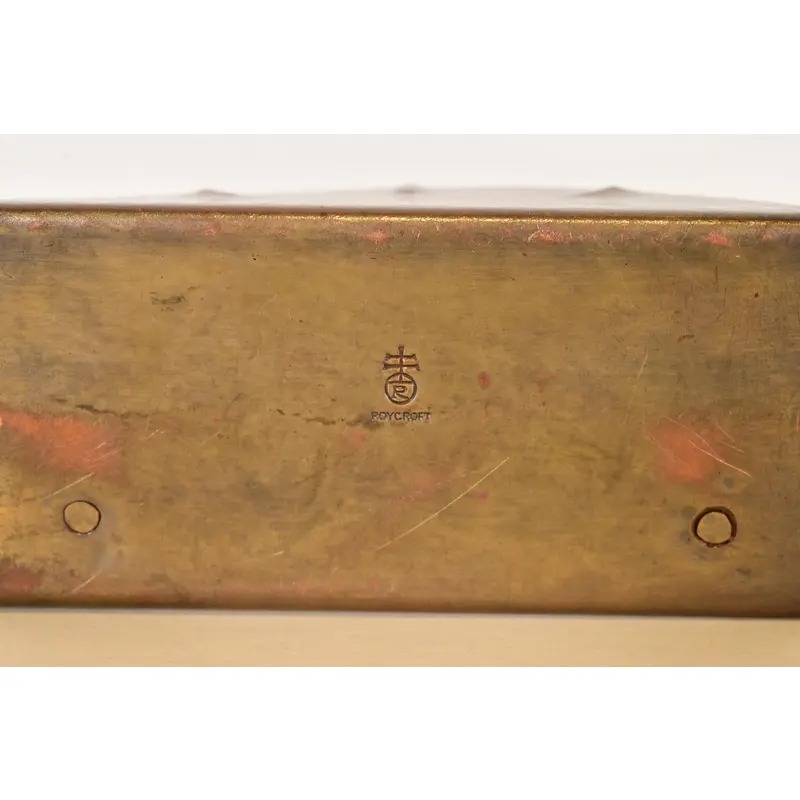Roycroft Arts & Crafts Hammered Brass Over Copper Letter Rack - Image 10