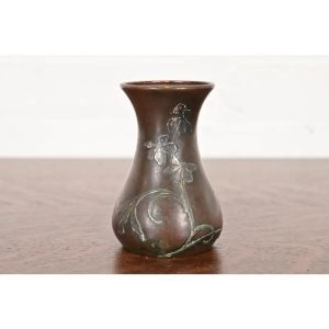 Heintz Arts & Crafts Sterling Silver on Bronze Petite Vase