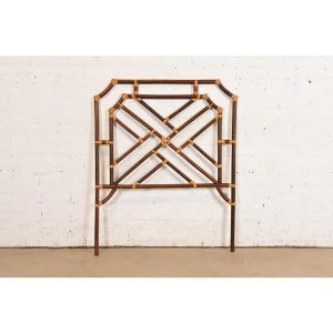 McGuire Style Organic Modern Bamboo Rattan Twin Headboard, Circa 1970s