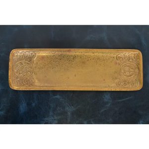 Tiffany Studios New York Zodiac Bronze Doré Pen Tray