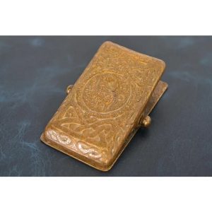 Tiffany Studios New York Zodiac Pattern Bronze Doré Large Paper Clip