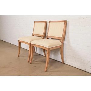 Hickory Chair Klismos or French Regency Louis XVI Carved Side Chairs or Dining Chairs, Pair