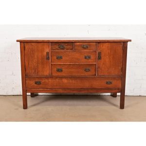 L. & J. G. Stickley Antique Mission Oak Arts & Crafts Sideboard, Circa 1910