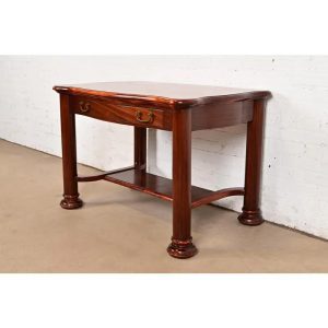 R. J. Horner Style Antique American Empire Carved Mahogany Writing Desk or Library Table, Circa 1890s