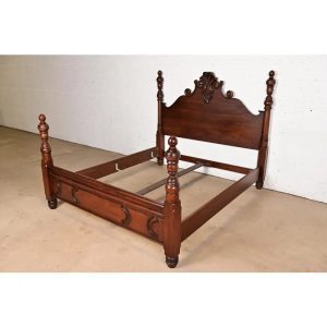 Ralph Lauren French Empire Carved Mahogany King Size Poster Bed
