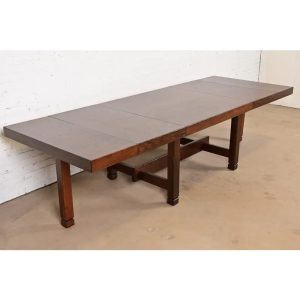Klaus Rausch Mid-Century Brutalist Geometric Extension Dining Table, Newly Refinished