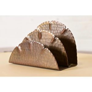 Roycroft Arts & Crafts Hammered Brass Over Copper Letter Rack