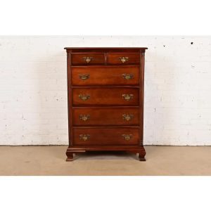 Chippendale Solid Mahogany Highboy Dresser by Kling